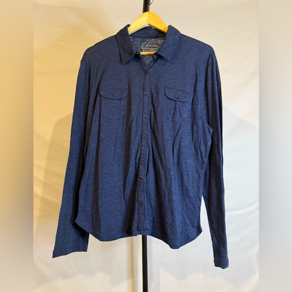 Elan Womens Large Blue Button-Up Shirt - Picture 1 of 3